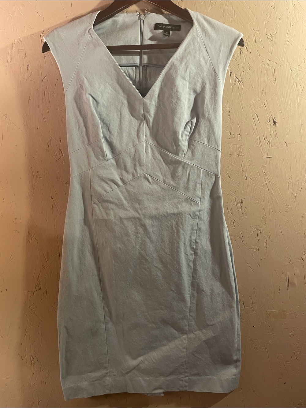 Banana Republic Light Blue V-Neck Midi Dress